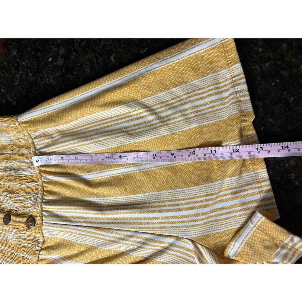 Derek Heart Women's Large Yellow Striped Sleeveless Romper Coquette Dainty - Picture 9 of 10